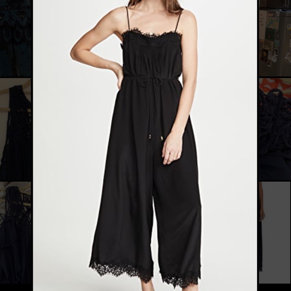 Zimmerman Navy Silk and lace jumpsuit
